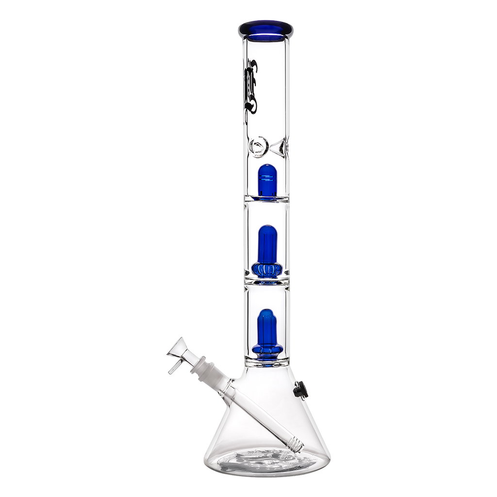 Beaker Ice Bong Ufo Percolator SG 19/14 47cm Blue (Black Leaf)