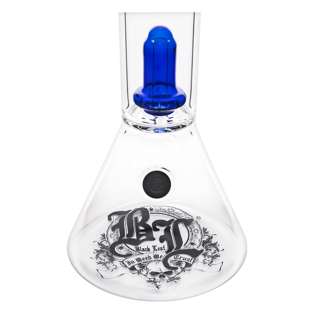 Beaker Ice Bong Ufo Percolator SG 19/14 47cm Blue (Black Leaf)