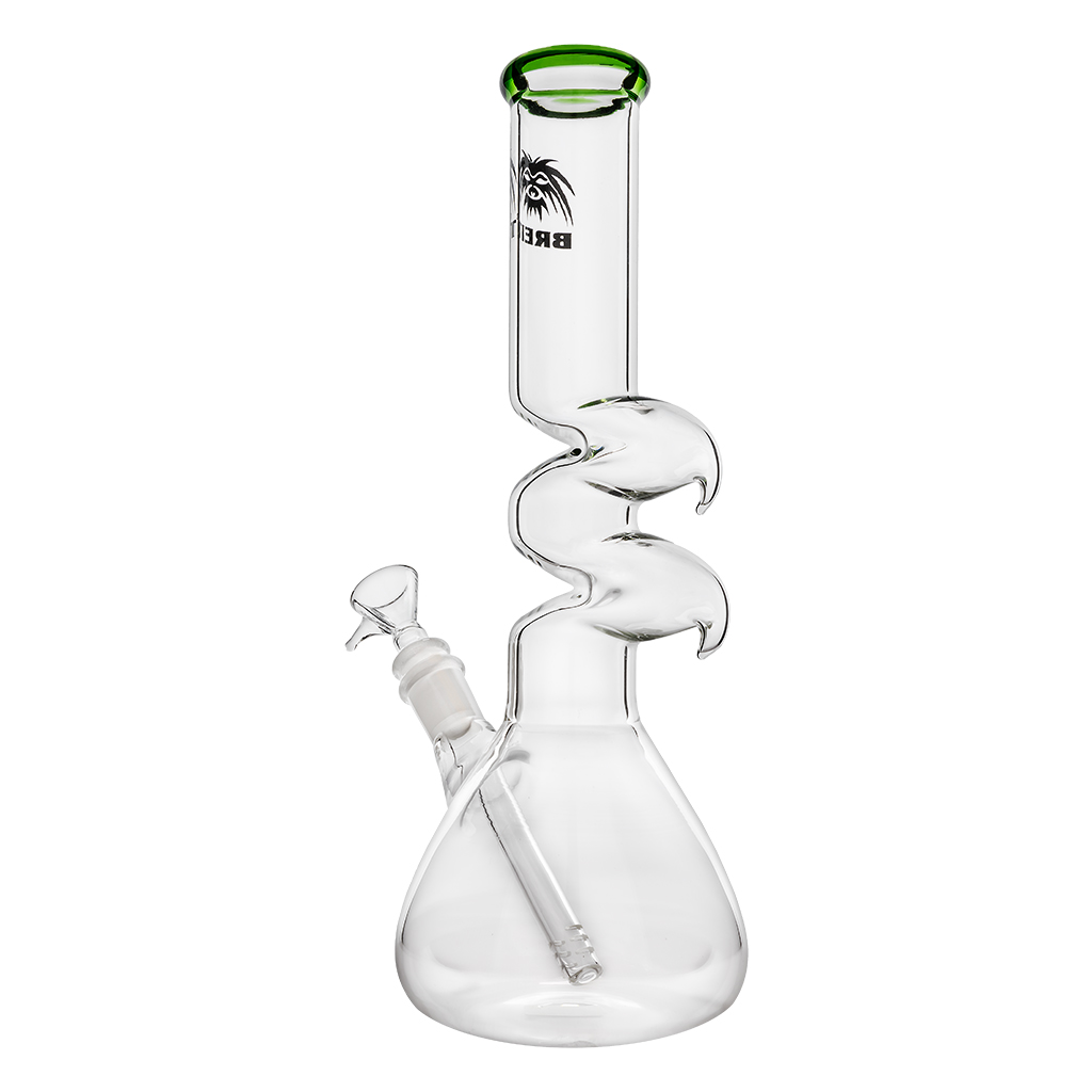 ZickZack Bong With Diffuser Chillum SG 19/14 29,5cm Green (Breit)