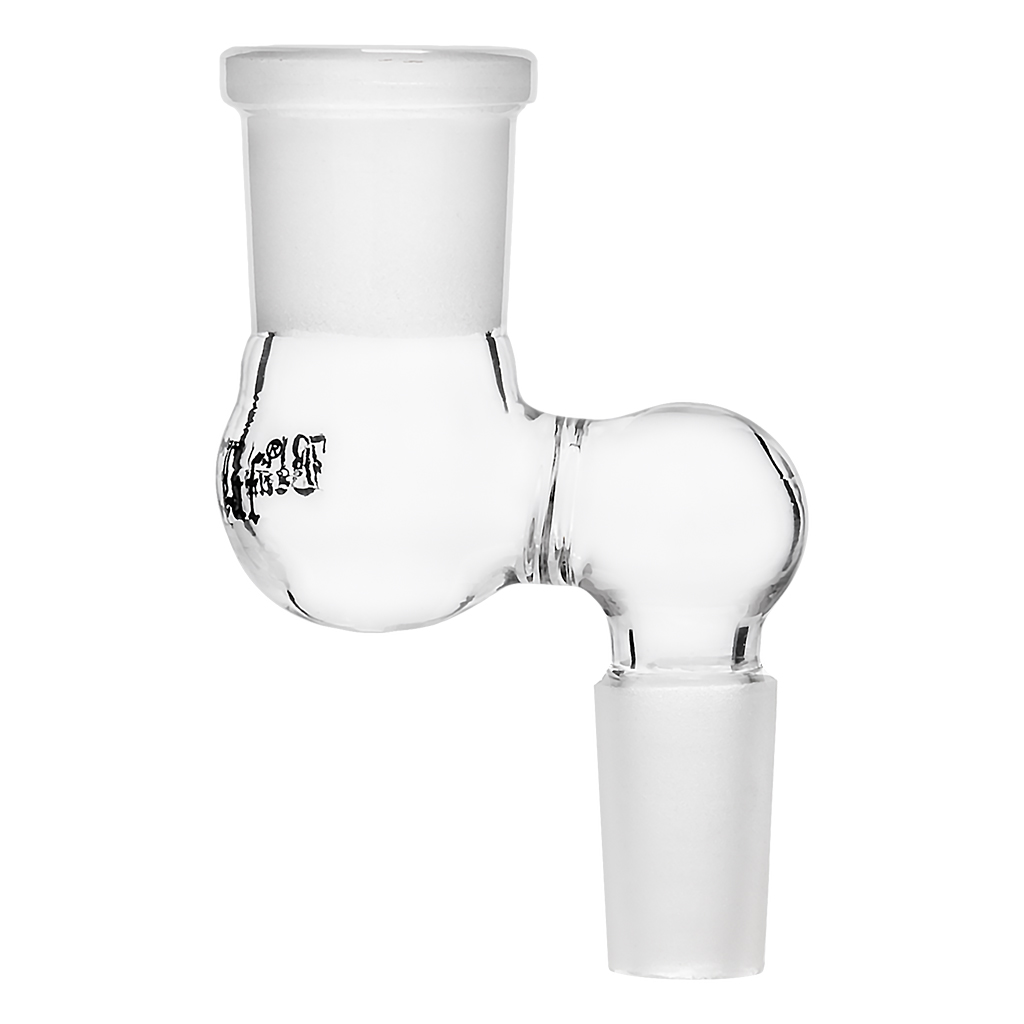 Bong Adapter 90° Angle Male to Female (Black Leaf)
