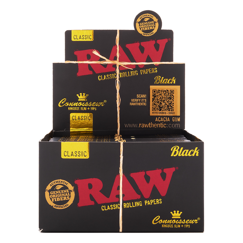 RAW Black Connoisseur King Size Slim & Tips (RAW)
