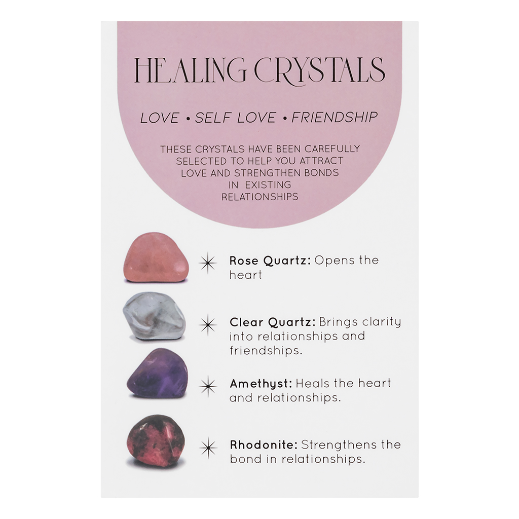 Love Healing Crystal Set With Moon Dish (The Mindful Frog)