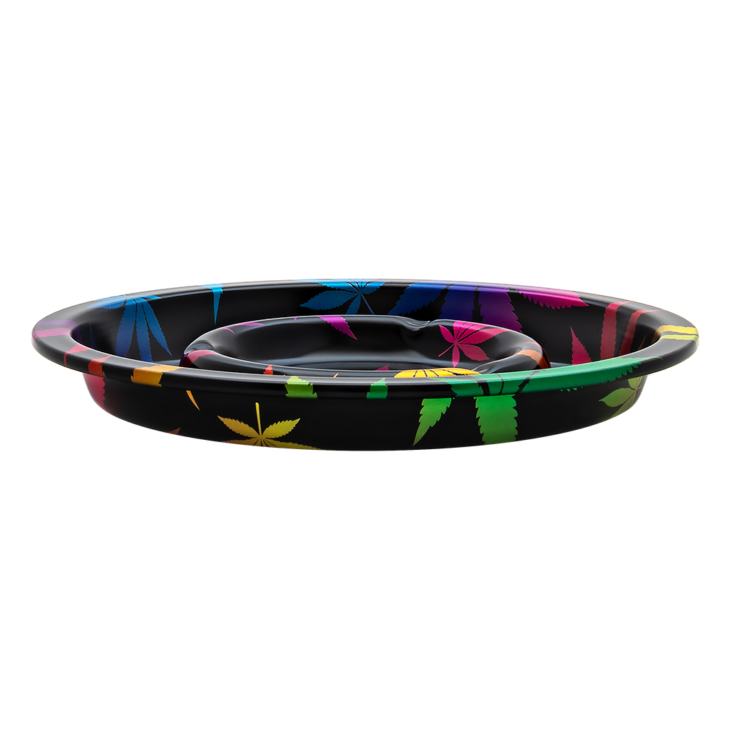 Metal Coffeeshop Ashtray Leaves Gradient 13,6cm (Clipper)