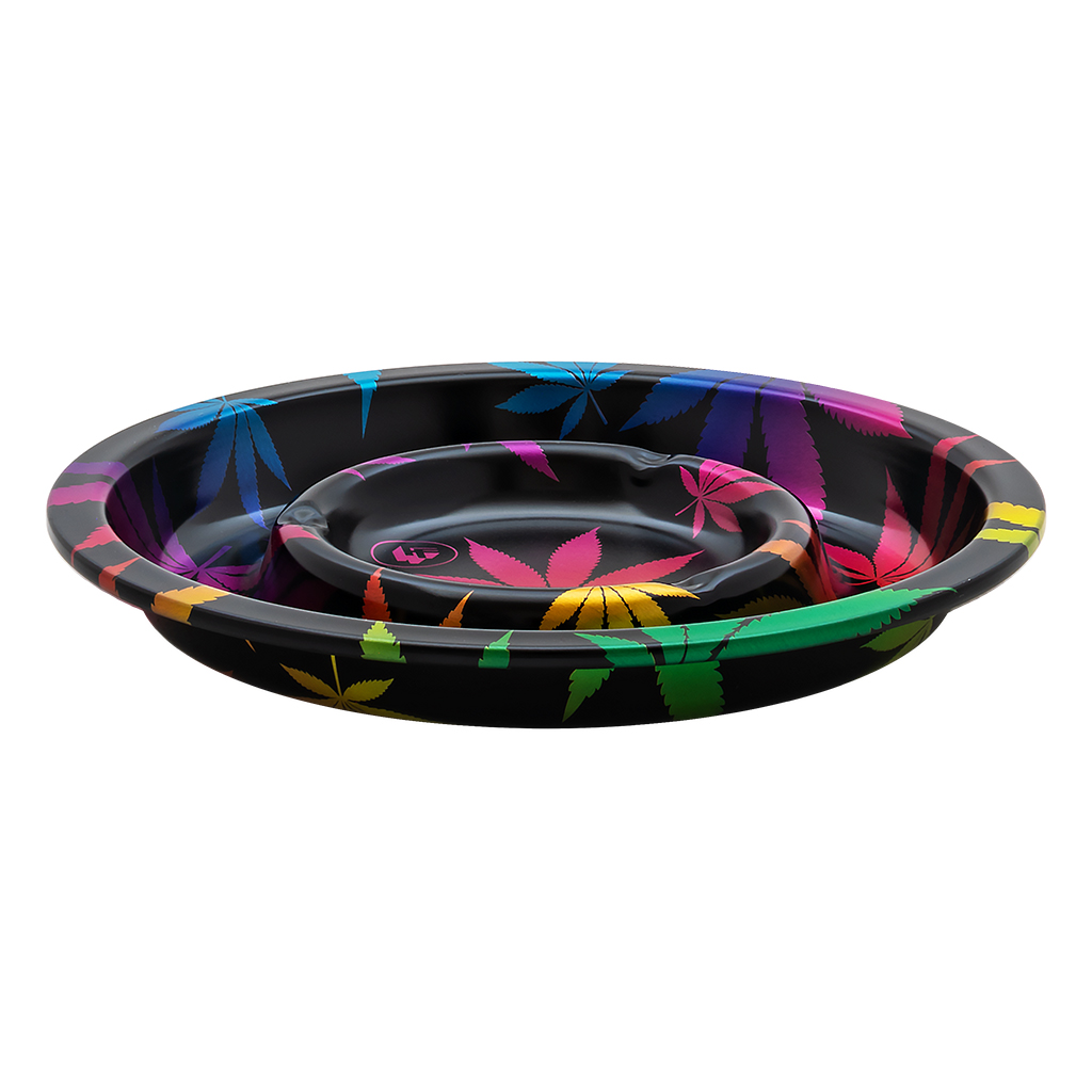 Metal Coffeeshop Ashtray Leaves Gradient 13,6cm (Clipper)