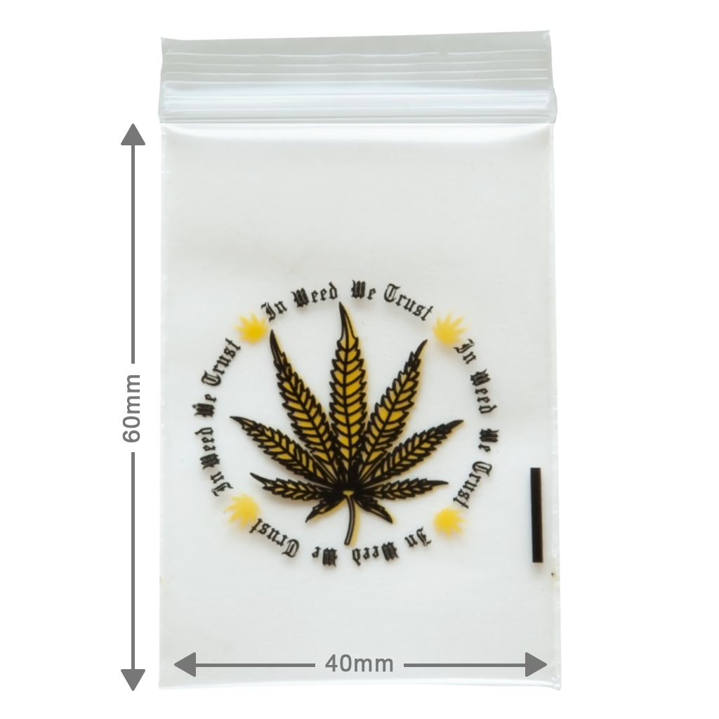 Ziplock Bag In Weed We Trust 40x60mm 50µ