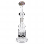 8-Arm Percolator Bong with 7-Hole Inline Diffuser (Black Leaf)