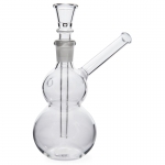 Glass Bong Clear with Kickhole 160mm