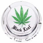 Ashtray Glass 160mm (Black Leaf) Black Leaf Logo