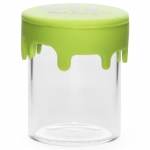 Oil Glass Jar with Silicone Cap 7ml (Black Leaf) Green