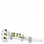 Glass Pipe With Clamp And Acti.Carbon Filter Green SG19 17cm