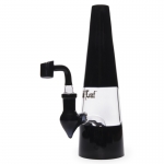 Glass Bong Drum Percolator For Oil And Herbs SG14 21cm (Black Leaf)