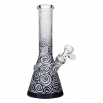 Glass Ice Bong Black SG 19/14 25cm (Black Leaf)