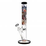 Cylinder Bong Ronin And Geisha with Asseccoires 40,5cm (Black Leaf)
