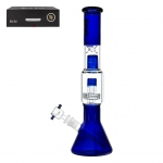 Ice Bong Drum Percolator For Herbs And Oil 36,5cm Blue (Black Leaf)
