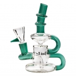 Bong For Herbs And Oil 16cm Sea Green (Black Leaf)