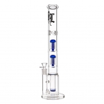 Ice Bong With Honeycomb 2X 6-Arm Perco 47cm Blue (Black Leaf)