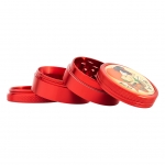 Aluminium Grinder Geisha 4-part 50mm (Black Leaf)
