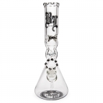 Glass Icebong In Weed We Trust 35cm (Black Leaf) Black/White