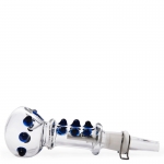 Glass Pipe With Clamp And Acti.Carbon Filter Blue SG19 17cm