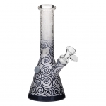 Glass Ice Bong Black SG 19/14 25cm (Black Leaf)