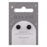 Crystal Earring Black Agate (The Mindful Frog)