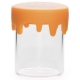 Oil Glass Jar with Silicone Cap 7ml (Black Leaf) Orange