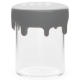 Oil Glass Jar with Silicone Cap 7ml (Black Leaf) Gray