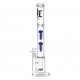 Ice Bong With Honeycomb 2X 6-Arm Perco 47cm Blue (Black Leaf)