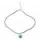 Crystal Necklace Heart Green Aventurine