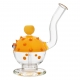 Glass Bong Blowfish Diffuser Pipe 24cm (Black Leaf)