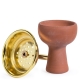 Clay Bowl with Brass Charcoal Cover (Shisha Kamin)