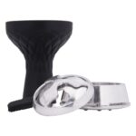 Shisha Bowl Sillicone With Metal Charcoal Container Black