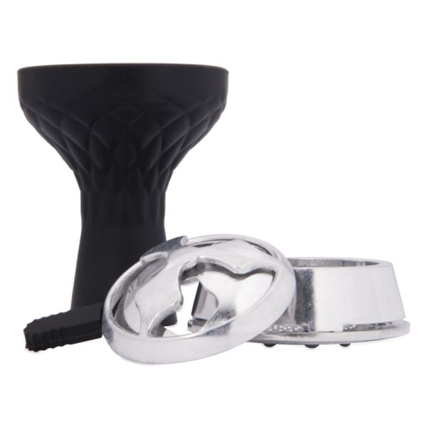 Shisha Bowl Sillicone With Metal Charcoal Container Black