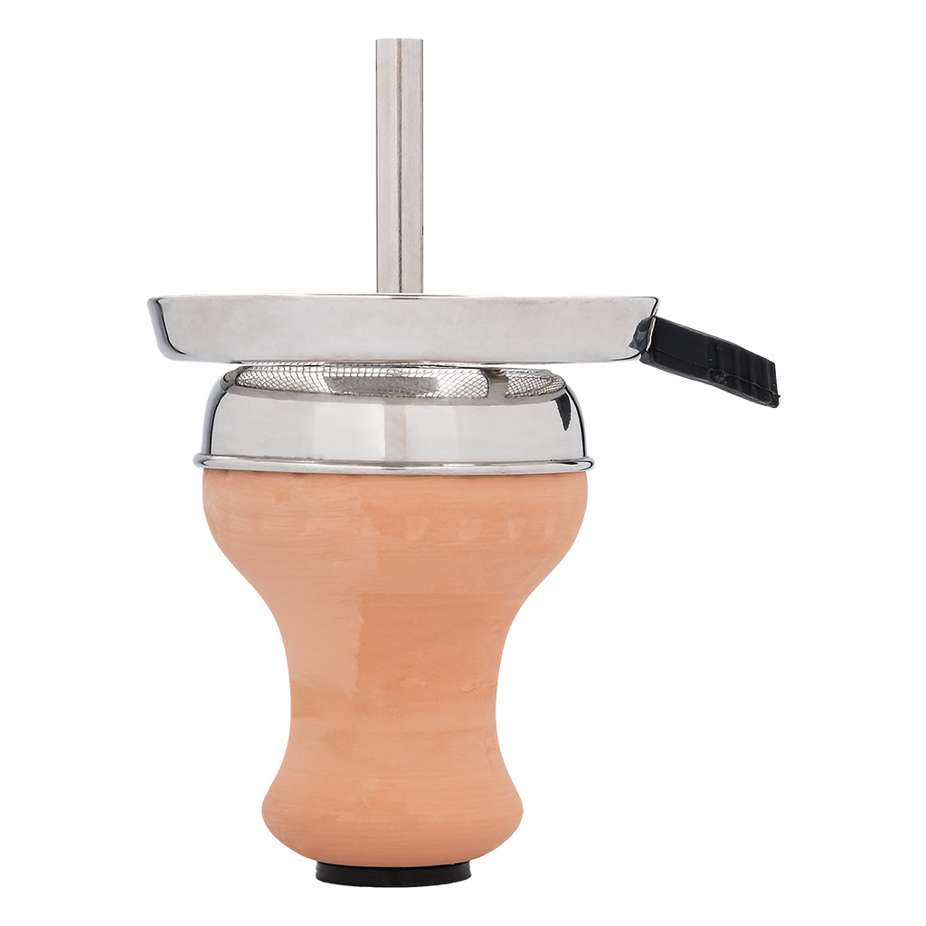 Shisha Clay Bowl with Charcoal Cover And Handle (Aladin)