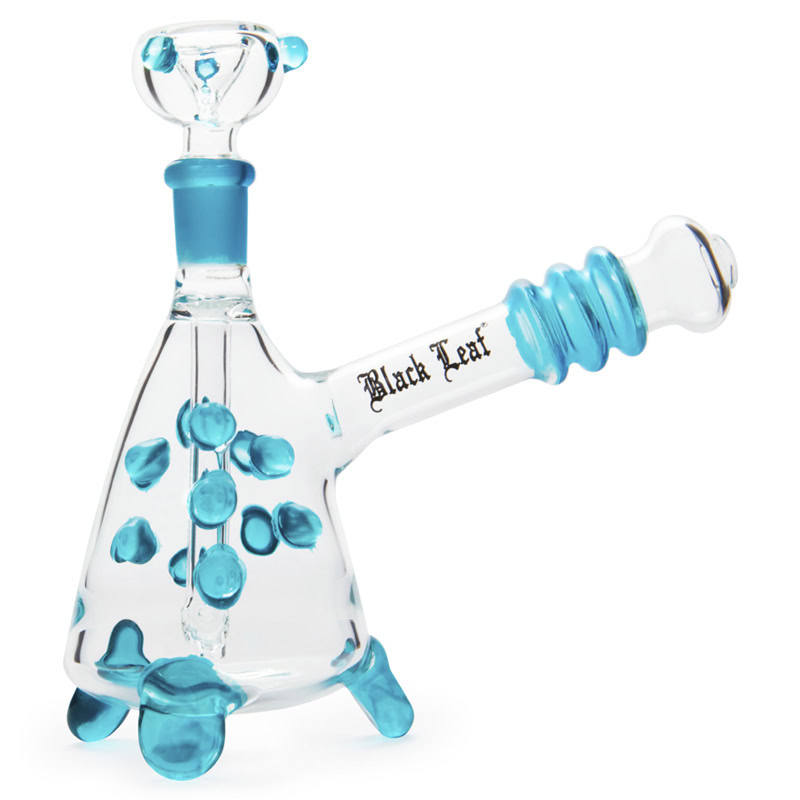 Glass Pipe With Feet SG14 15cm (Black Leaf)