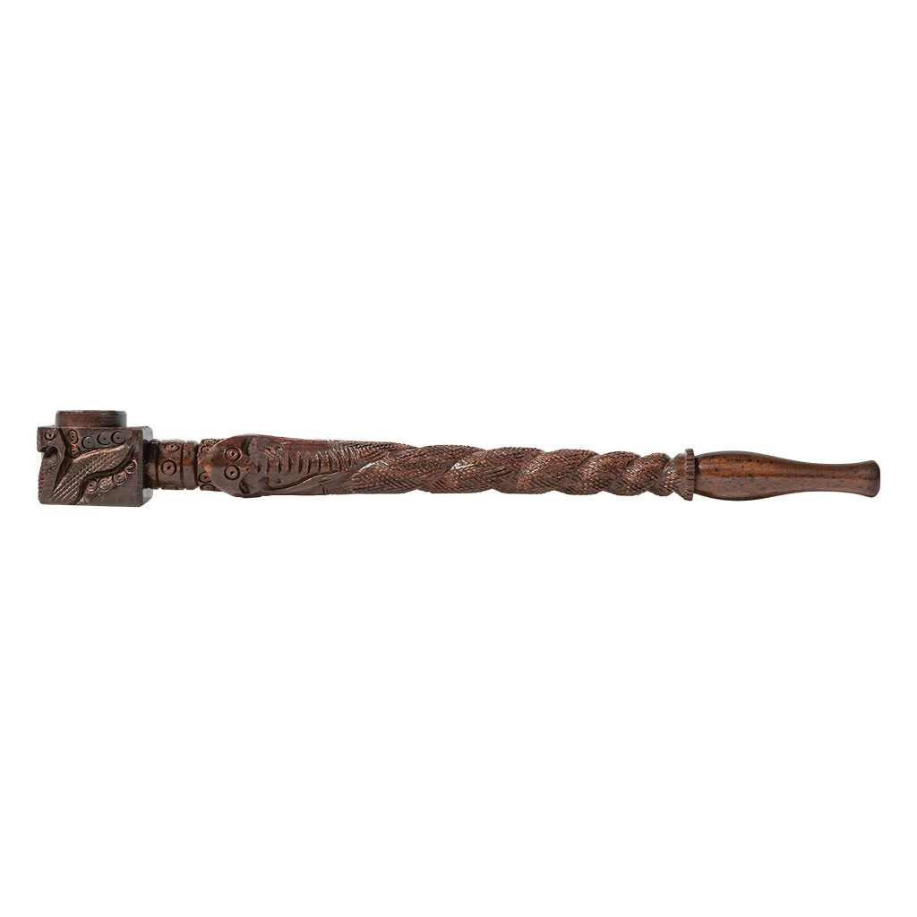Rosewood Pipe Carved 21cm