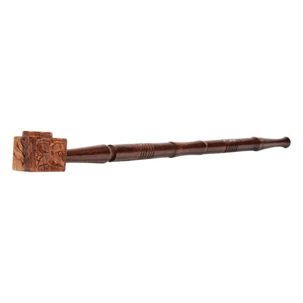 Rosewood Pipe Carved 28cm