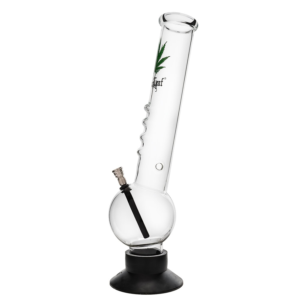 Glass Bong 38cm GR111 (Black Leaf)