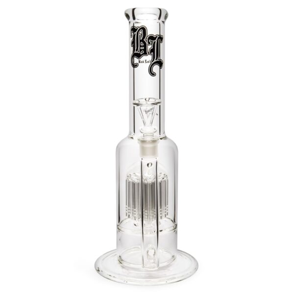 24-Arm Tree Percolator Glass Bong (Black Leaf) Clear