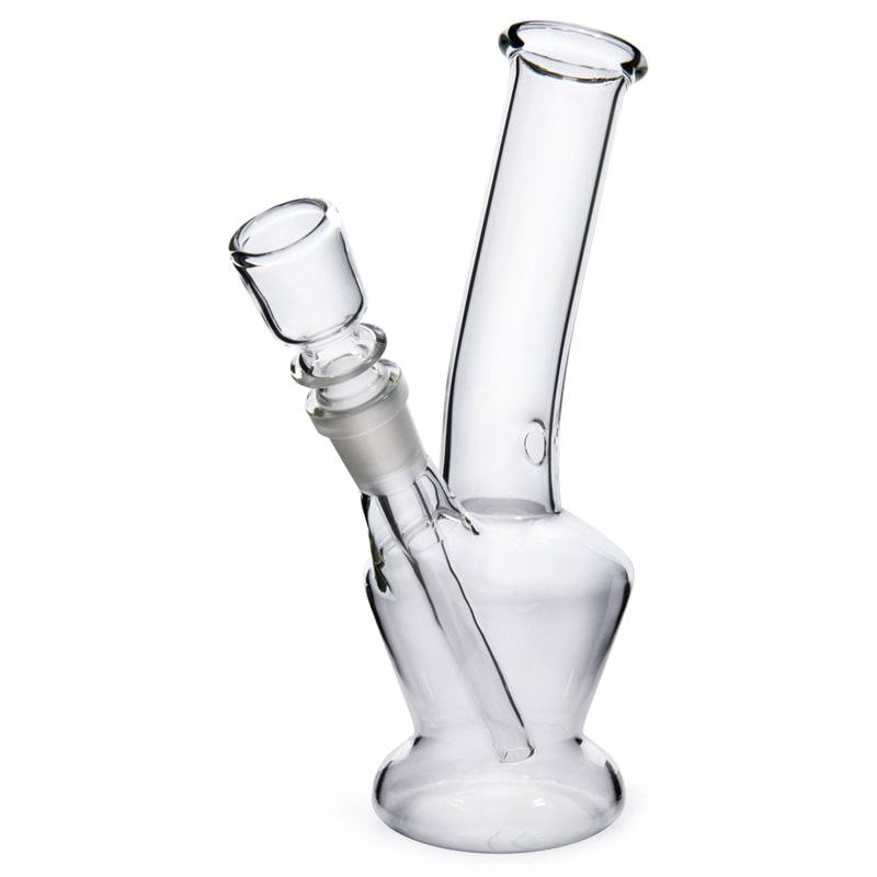 Glass Bong Clear 160mm (Black Leaf)