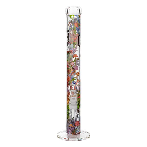 Glass Bong Mushroom Tree 45,5cm (Black Leaf) Clear