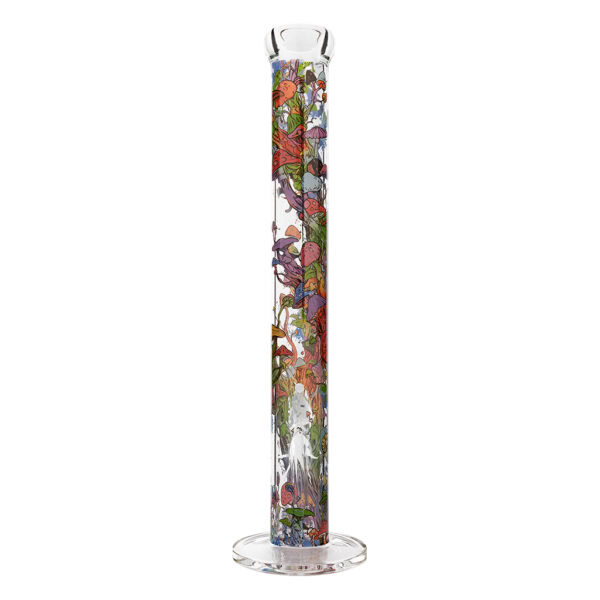 Glass Bong Mushroom Tree 45,5cm (Black Leaf) Clear