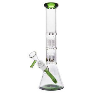 Glass Ice Bong 2x6 Arm Tree Percolator H 300mm Ø 40mm (Black Leaf)