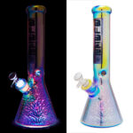 Flashy Ice Bong 35cm glass bong with ice catcher.