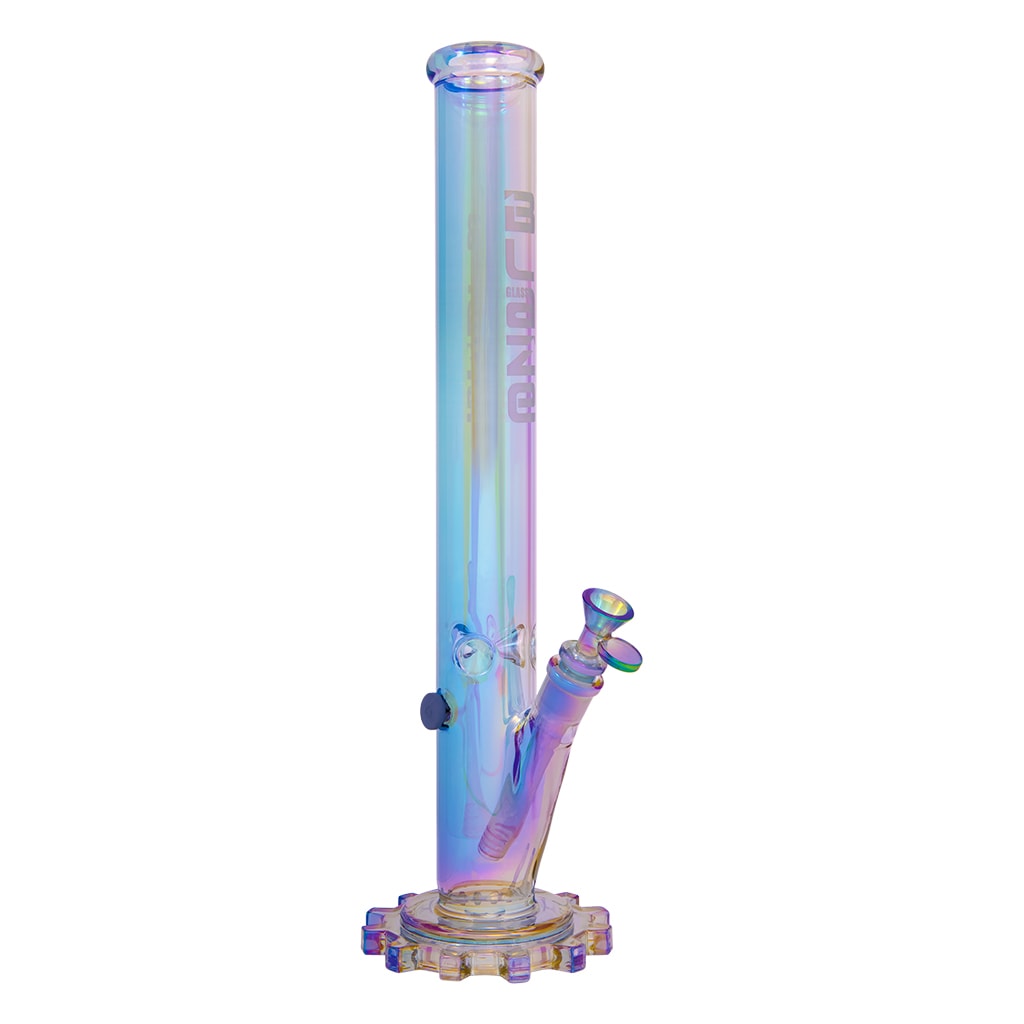 Glass Ice Bong Gear Rainbow Green Lilac SG 19-14 45