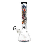 Flask Bong Ronin And Geisha with Accessoires 40cm (Black Leaf)