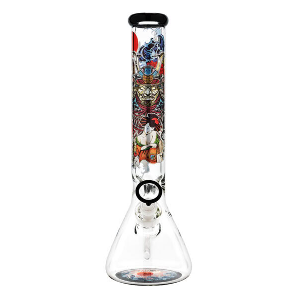 Flask Bong Ronin And Geisha with Accessoires 40cm (Black Leaf)