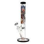 Cylinder Bong Ronin And Geisha with Accessoires 40,5cm (Black Leaf)