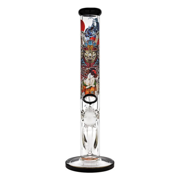 Cylinder Bong Ronin And Geisha with Accessoires 40,5cm (Black Leaf)