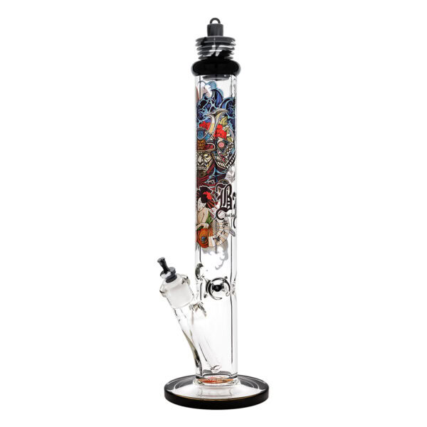 Cylinder Bong Ronin And Geisha with Accessoires 40,5cm (Black Leaf)